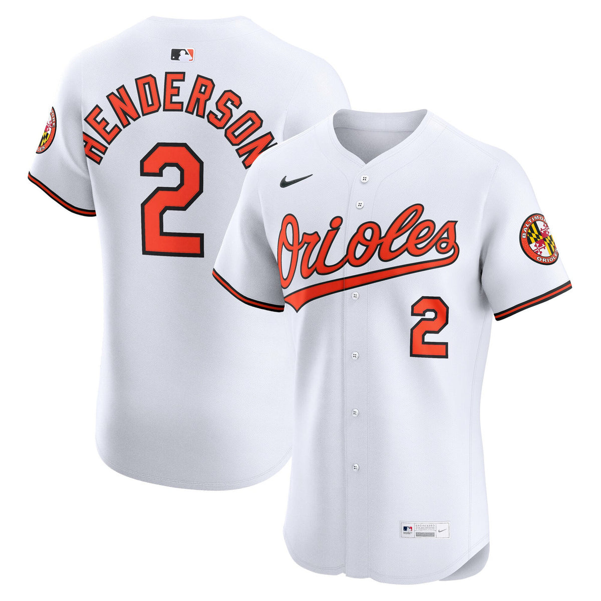 Gunnar Henderson #2 Baltimore Orioles Nike Men'S Home Elite Jersey - White