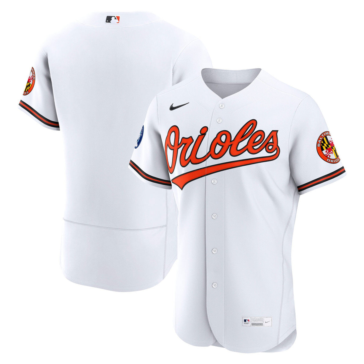 Baltimore Orioles Nike Men'S Home Sponsor Patch Authentic Jersey - White
