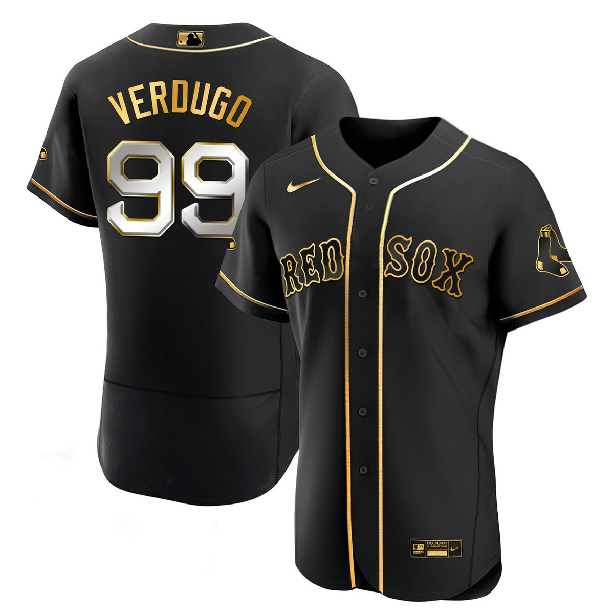 Black Limited Boston Red Sox Men'S Jersey - Gold