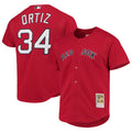 David Ortiz #34 Boston Red Sox Mitchell & Ness Men'S Cooperstown Mesh Batting Practice Button-Up Limited Jersey - Red