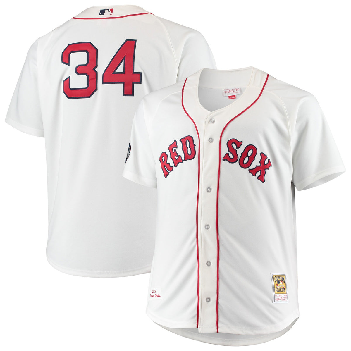 David Ortiz #34 Boston Red Sox Mitchell & Ness Men'S Big & Tall Home Authentic Player Jersey - White