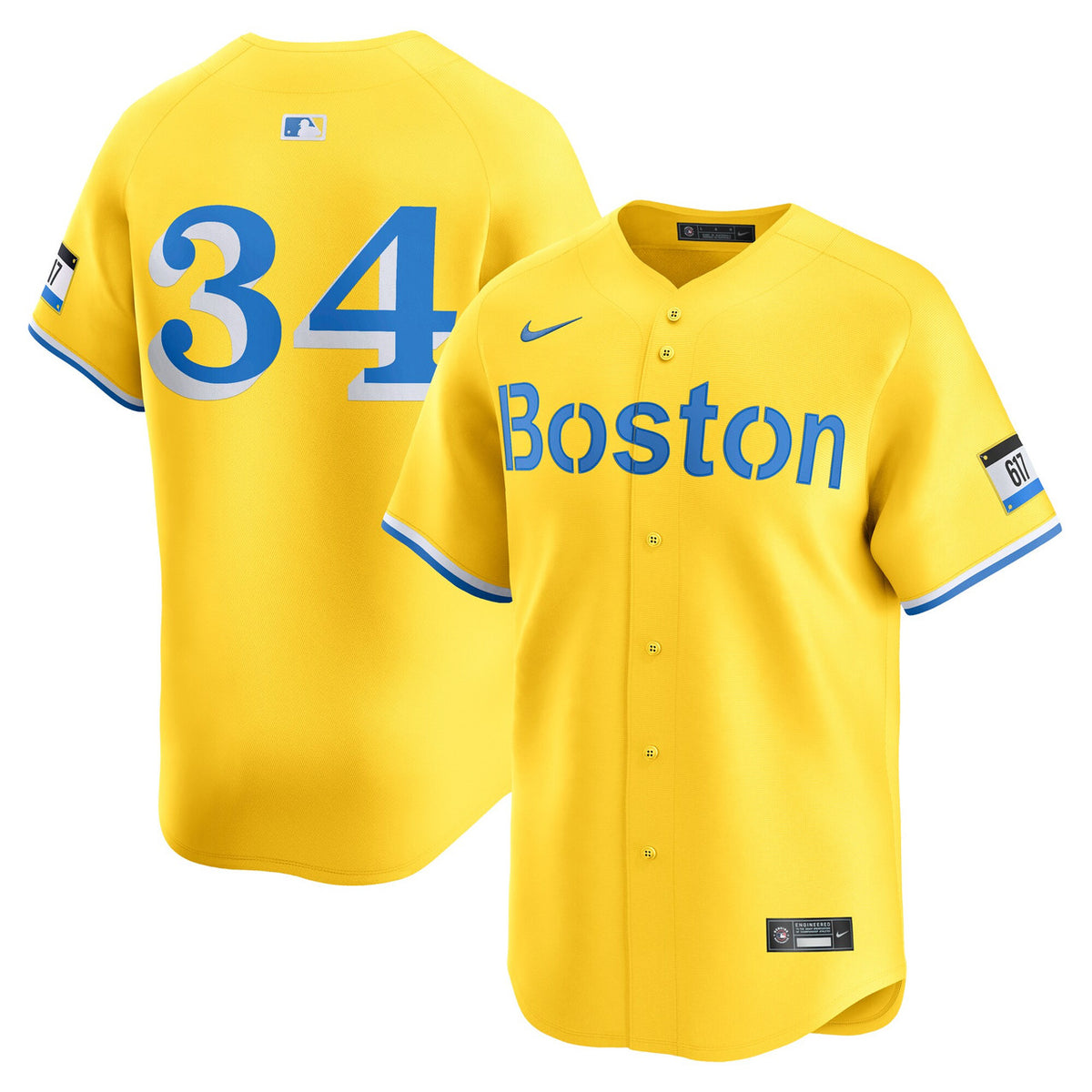 David Ortiz #34 Boston Red Sox Nike Men'S City Connect Limited Retired Player Jersey - Gold