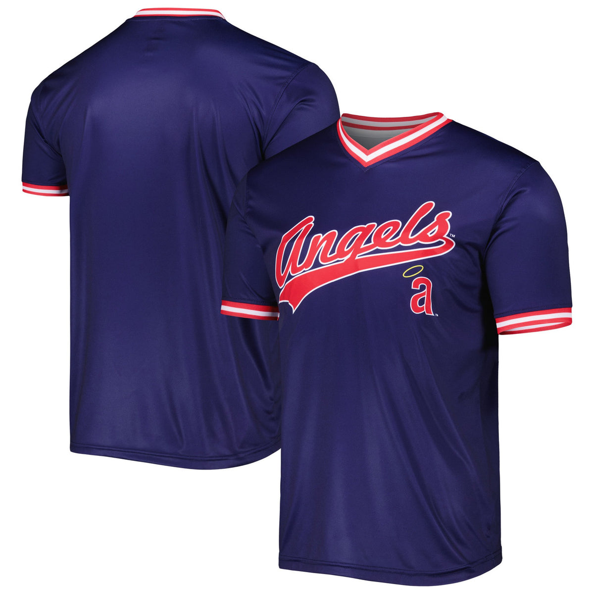 Angels Men'S California Stitches Cooperstown Limited Team Jersey - Navy