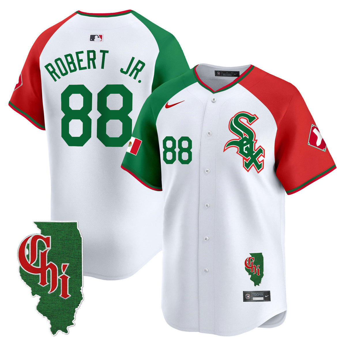 Chicago White Sox Men'S Mexico Vapor Premier Illinois Patch Limited Jersey