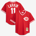 Barry Larkin #11 Cincinnati Reds Mitchell & Ness Men'S Authentic Batting Practice Jersey - Red