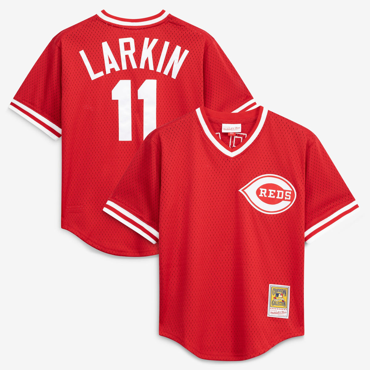 Barry Larkin #11 Cincinnati Reds Mitchell & Ness Men'S Authentic Batting Practice Jersey - Red