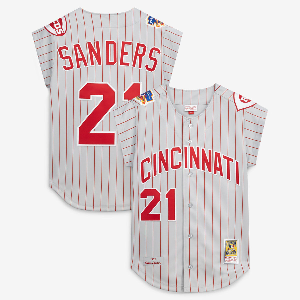 Deion Sanders Cincinnati Reds Mitchell & Ness Men'S 1997 Authentic Jersey - Gray