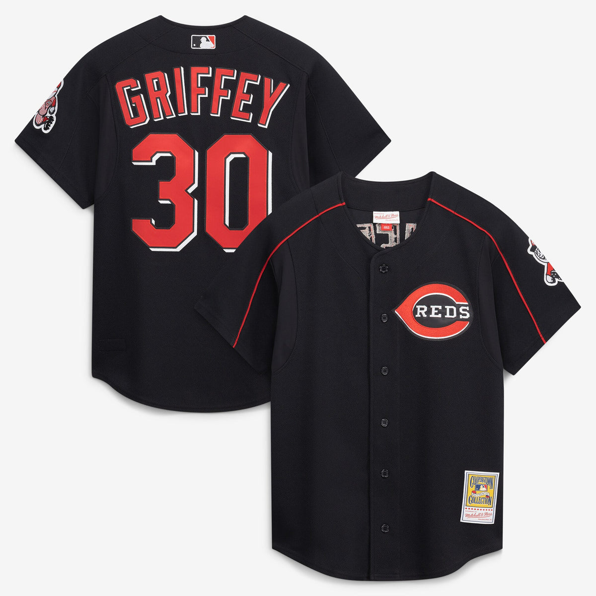 Ken Griffey Jr. Cincinnati Reds Mitchell & Ness Men'S Cooperstown Authentic Mesh Batting Practice Jersey - Black