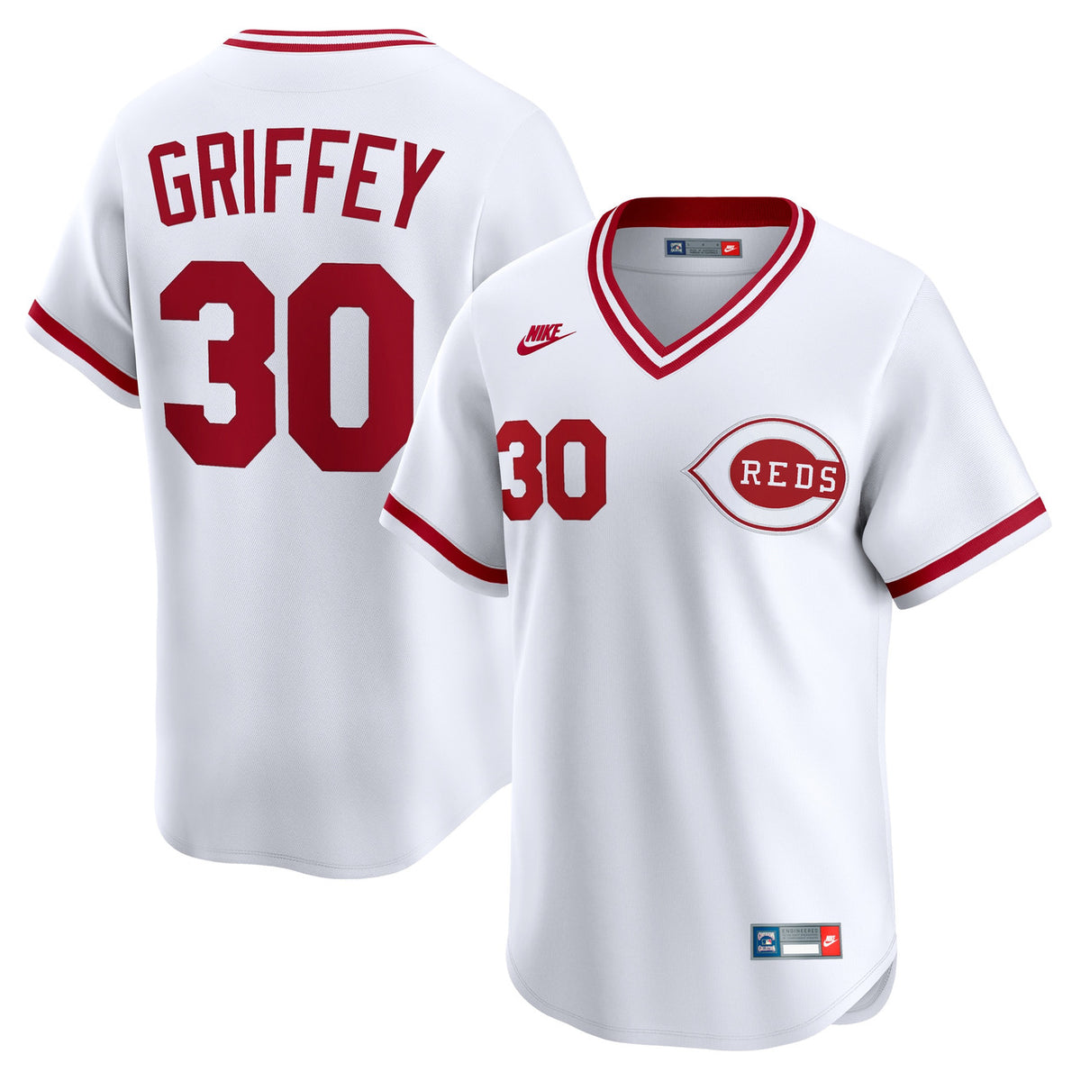 Ken Griffey #30 Cincinnati Reds Nike Men'S Throwback Cooperstown Limited Jersey - White