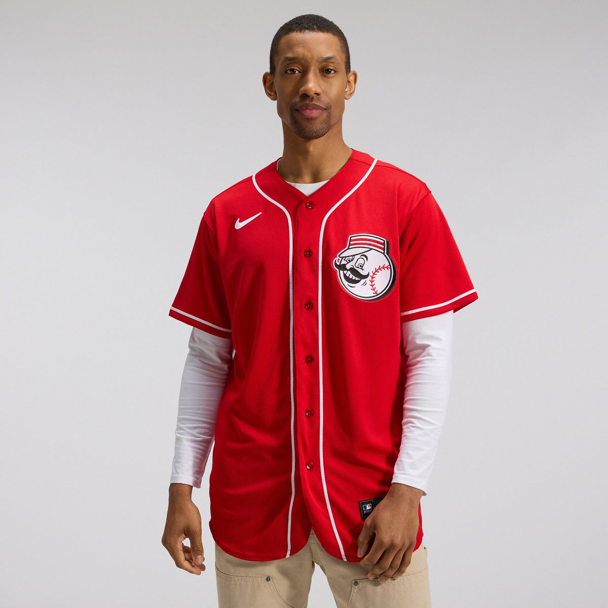 Cincinnati Reds Nike Men'S Alternate Authentic Team Logo Jersey - Scarlet