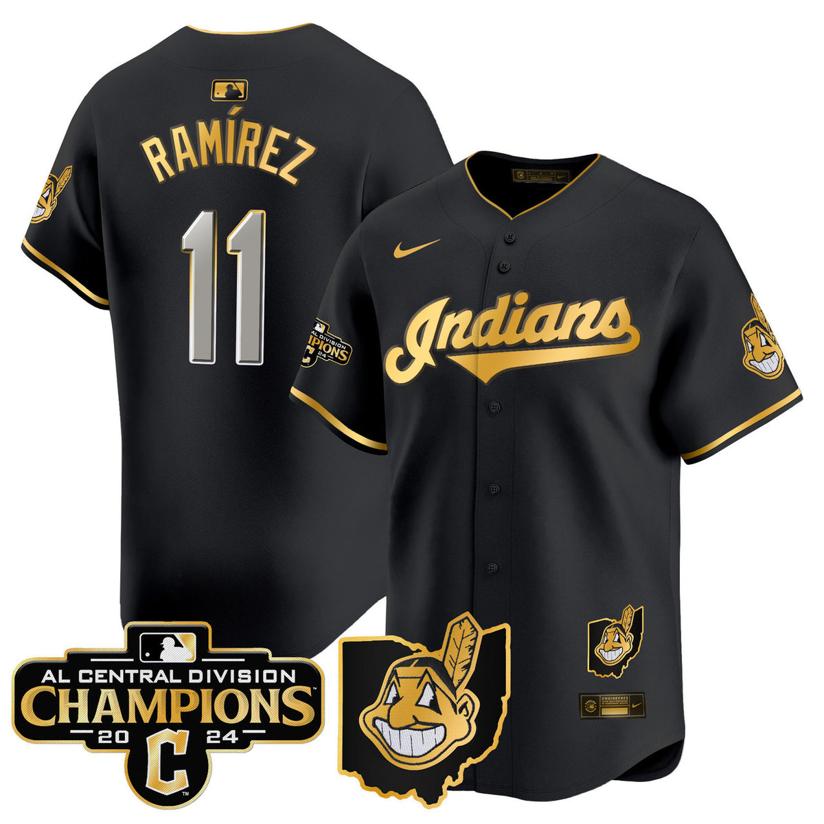 Al Central Cleveland Indians Men'S 2024 Division Champions Vapor Premier Limited Jersey