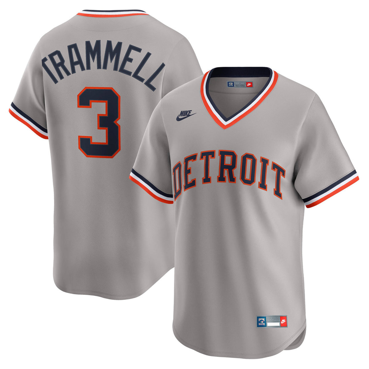 Alan Trammell #3 Detroit Tigers Nike Men'S Cooperstown Limited Jersey - Gray