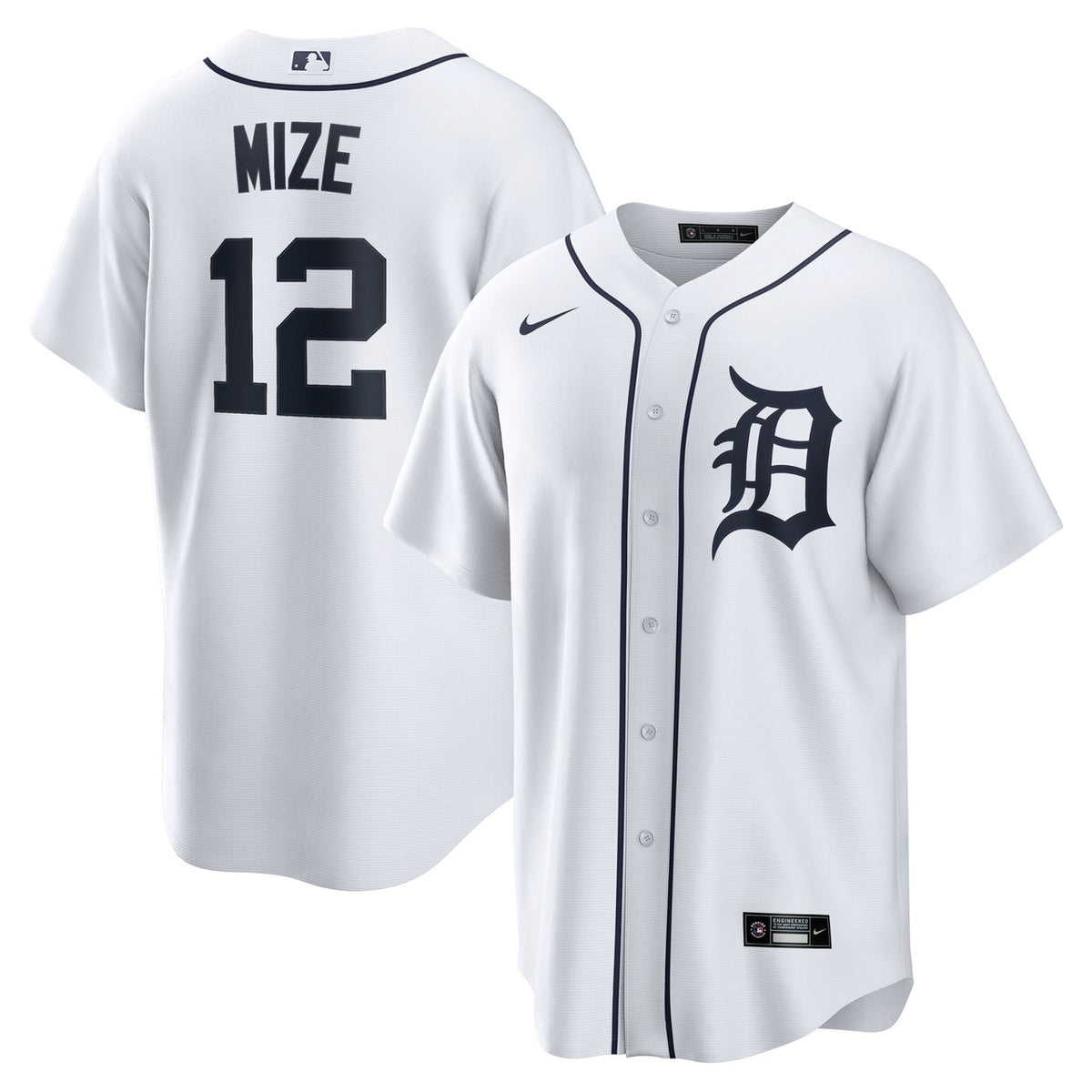 Casey Mize #12 Detroit Tigers Nike Men'S Home Limited Jersey - White