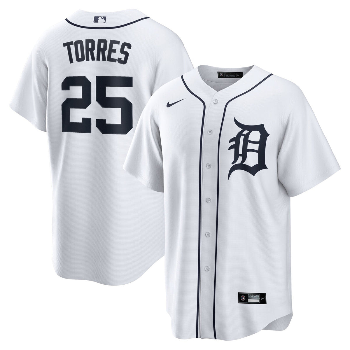 Gleyber Torres #25 Detroit Tigers Nike Men'S Home Limited Jersey - White