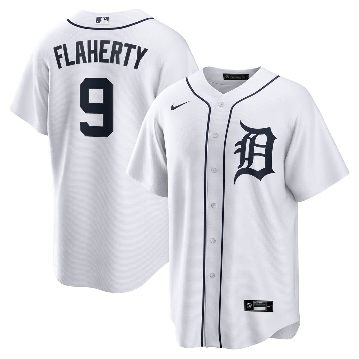 Jack Flaherty #9 Detroit Tigers Nike Men'S Home Limited Jersey - White