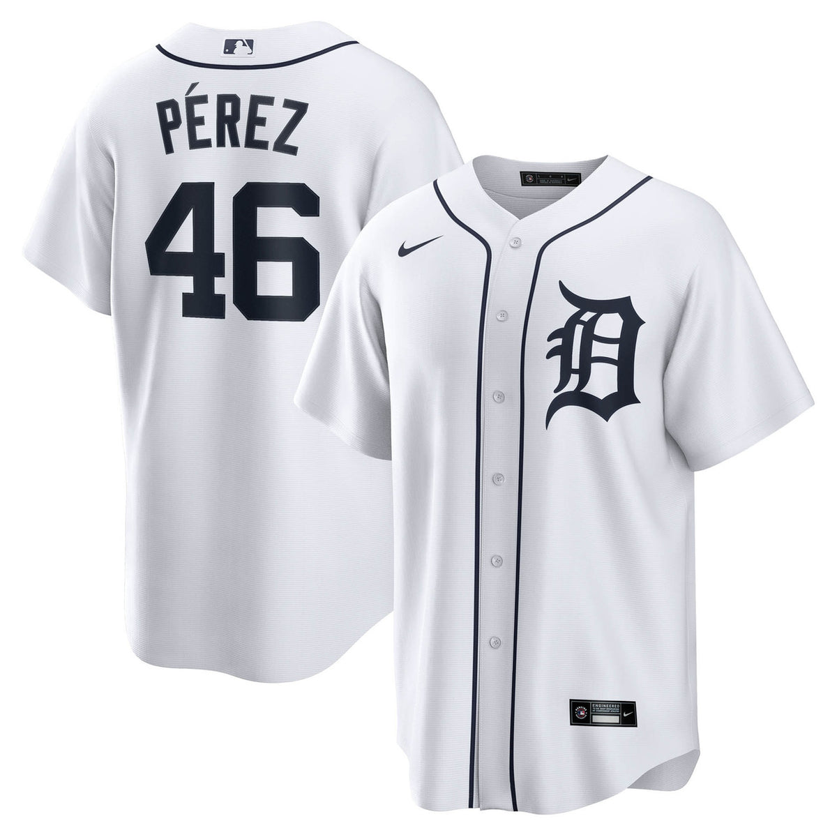 Detroit Tigers Nike Men'S Wenceel P����Rez Home Limited Jersey - White