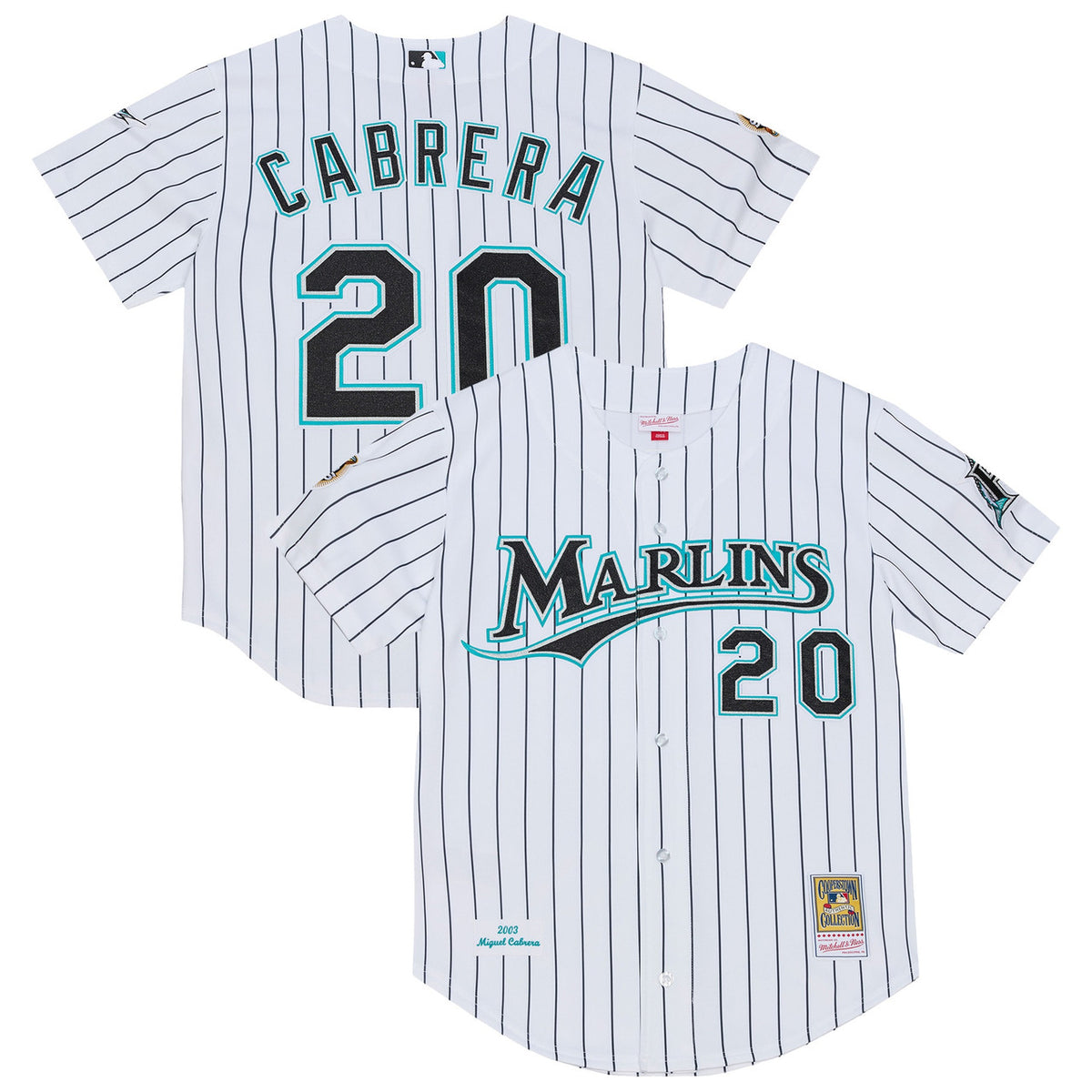 Miguel Cabrera #24 Florida Marlins Mitchell & Ness Men'S 2003 Cooperstown Authentic Jersey - White