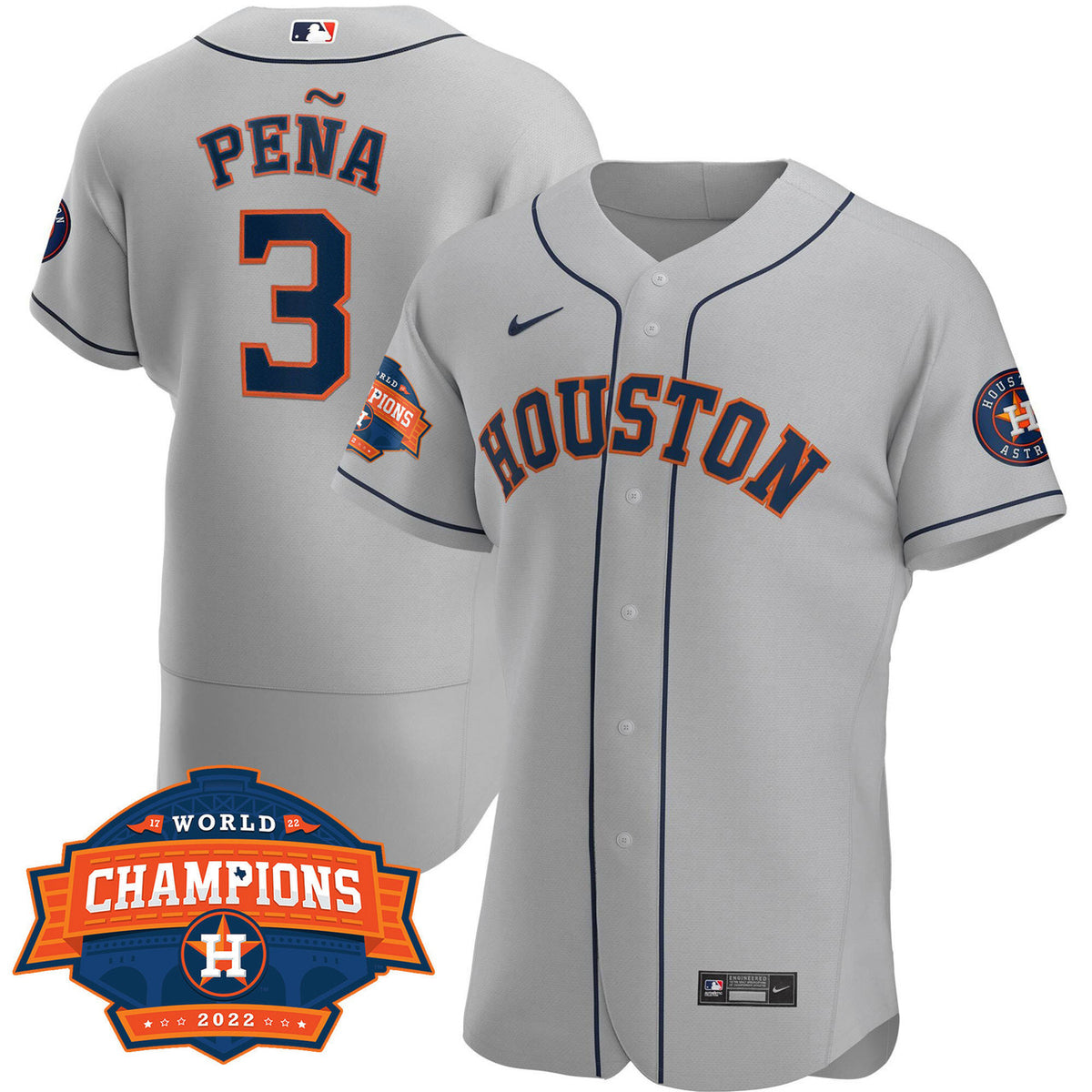 Houston Astros Men'S 2022 Champions Limited Road Player Jersey - Gray