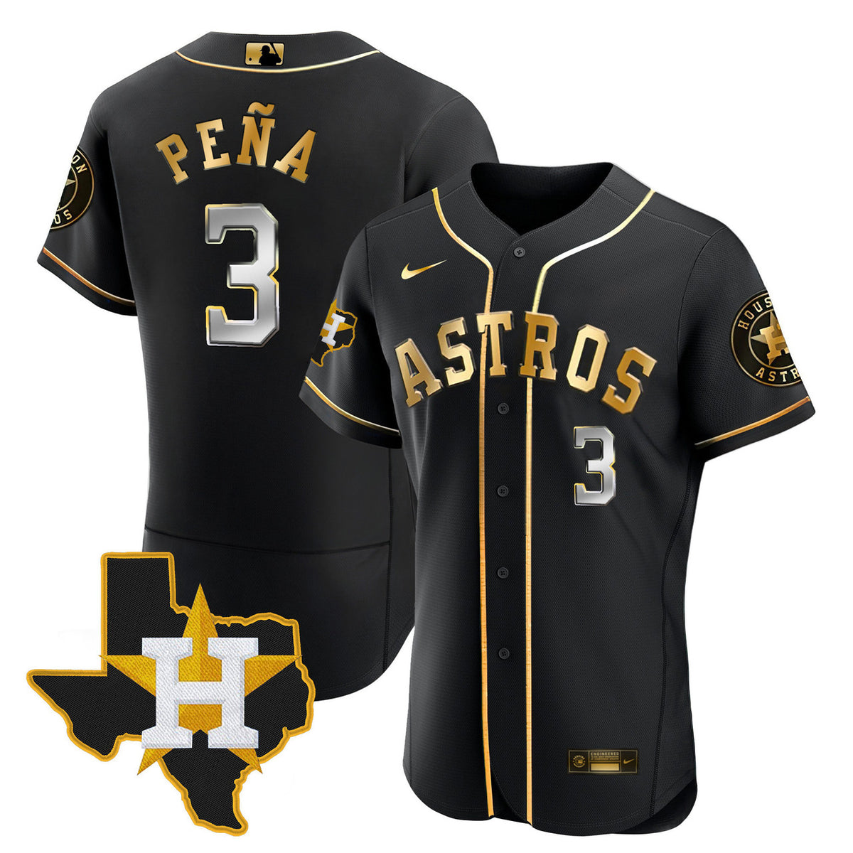 Texas Patch Houston Astros Men'S 2024 Limited Jersey - Gold