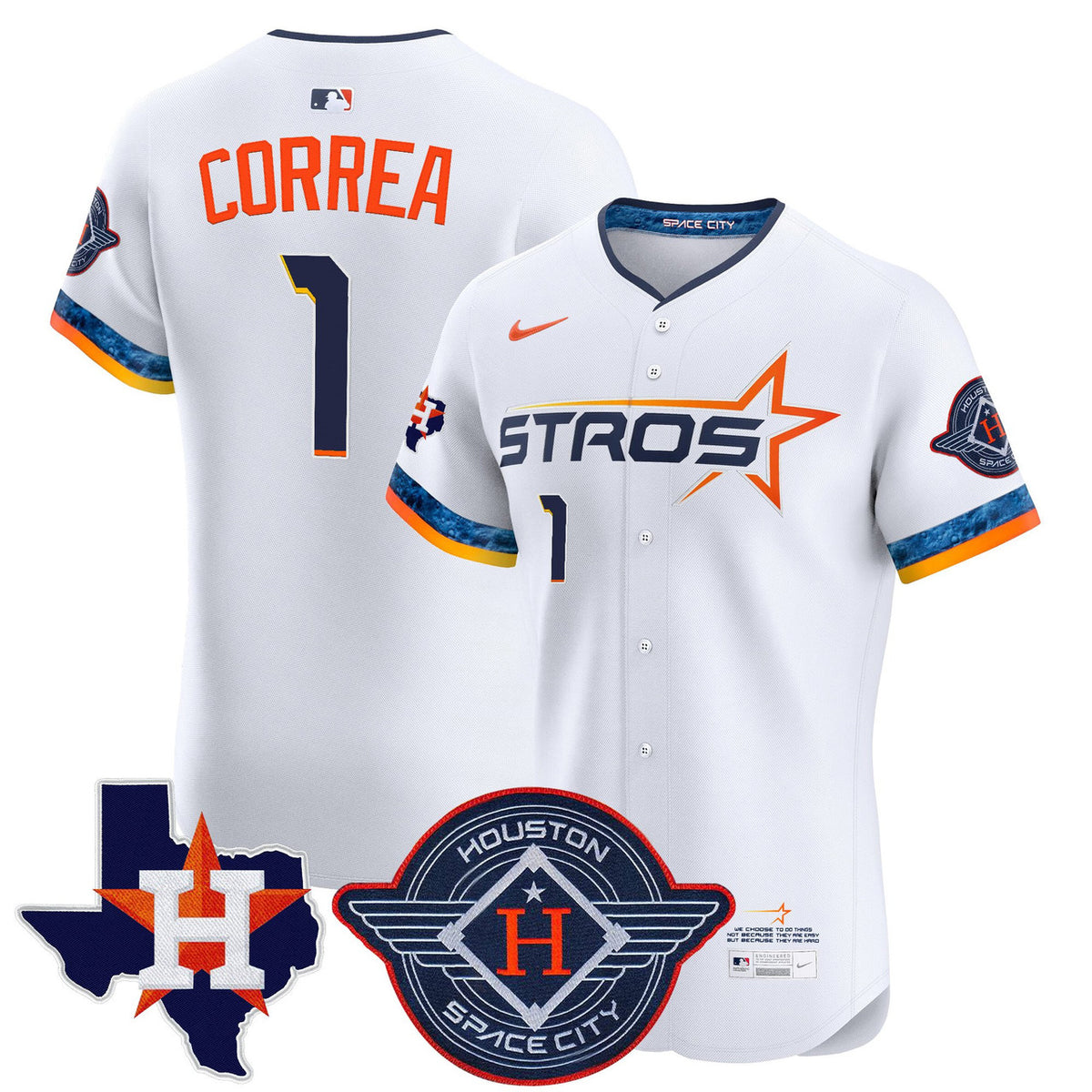Houston Astros Men'S 2025 City Connect Texas Patch Vapor Premier Elite Jersey
