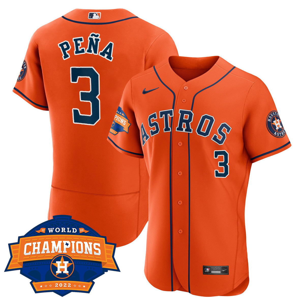 Houston Astros Men'S 2022 Alternate World Series Champions Patch Limited Jersey