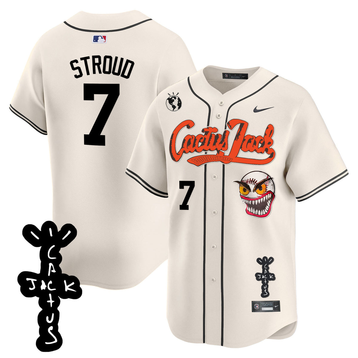 Houston Astros Men'S Cactus Jack Patch Vapor Premier Limited Jersey