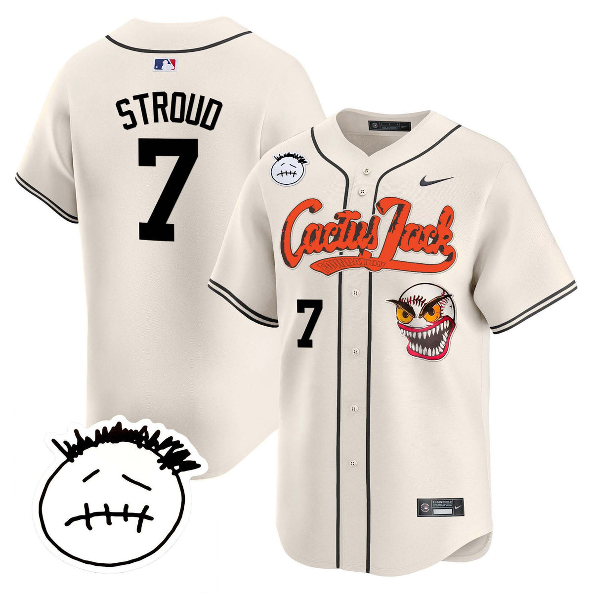 Houston Astros Men'S Cactus Jack Patch Vapor Premier V3 Limited Jersey
