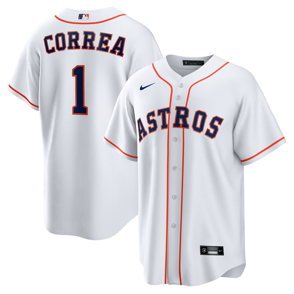 Carlos Correa #1 Houston Astros Nike Men'S Home Limited Jersey - White