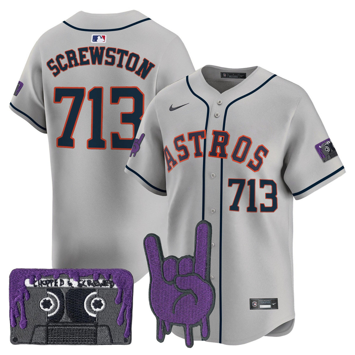 Dj Screw #71 Houston Astros Men'S Patch Vapor Premier Limited Jersey