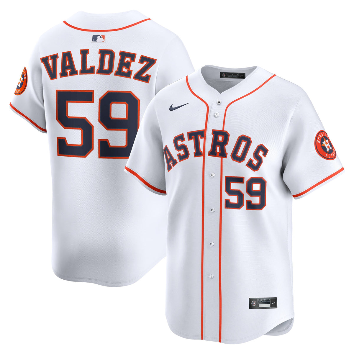 Framber Valdez #59 Houston Astros Nike Men'S Home Limited Player Jersey - White