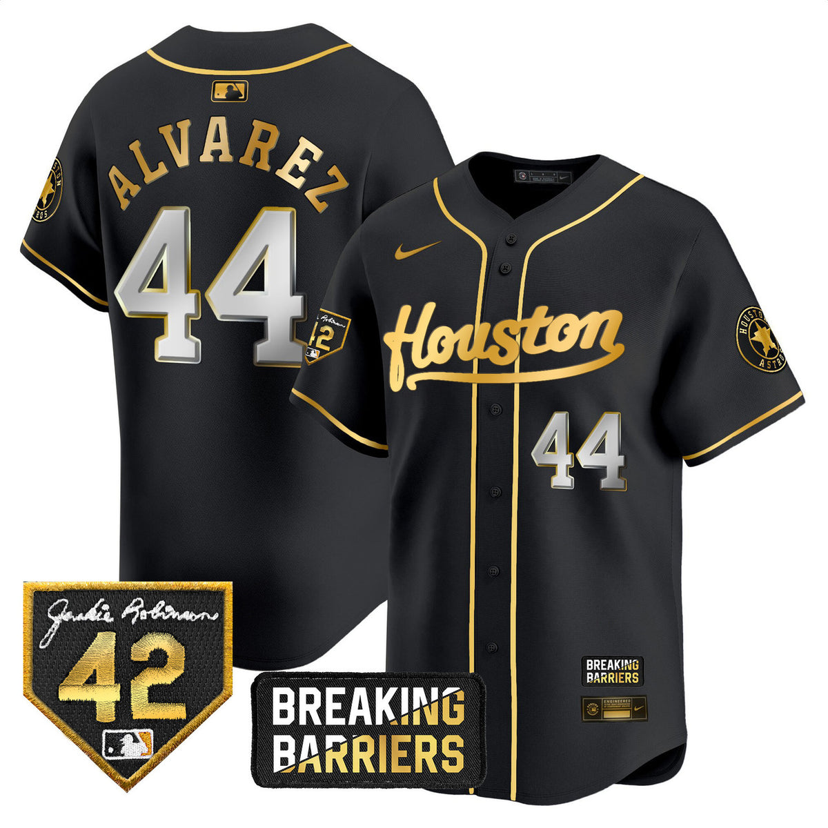 Jackie Robinson #42 Houston Astros Men'S Breaking Barriers Patch Vapor Premier Limited Jersey