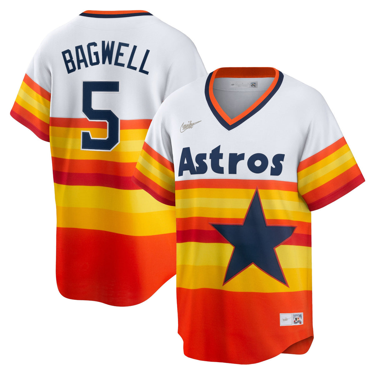 Jeff Bagwell #5 Houston Astros Nike Men'S Home Cooperstown Limited Player Jersey - White