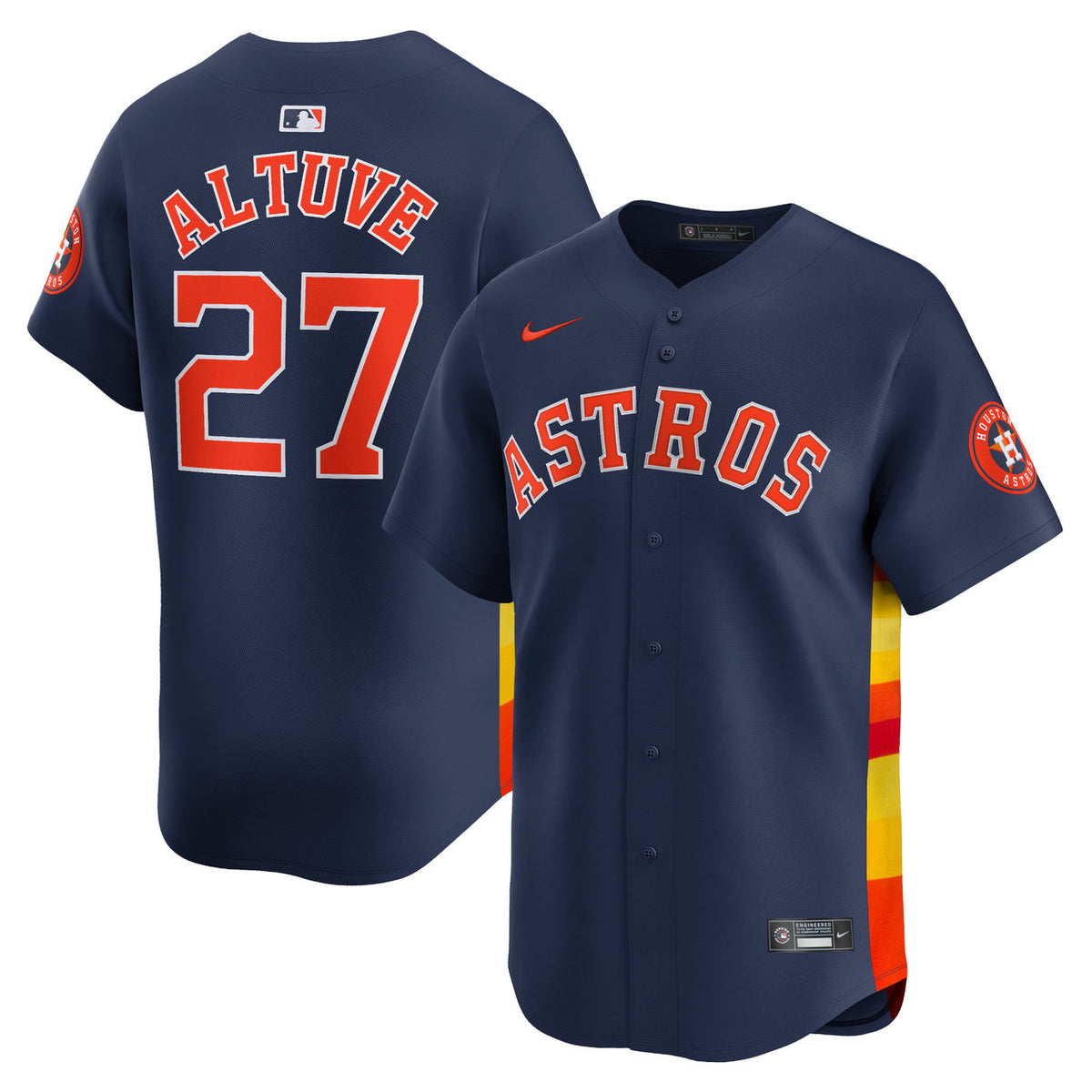 Jose Altuve #27 Houston Astros Nike Men'S Alternate Limited Player Jersey - Navy