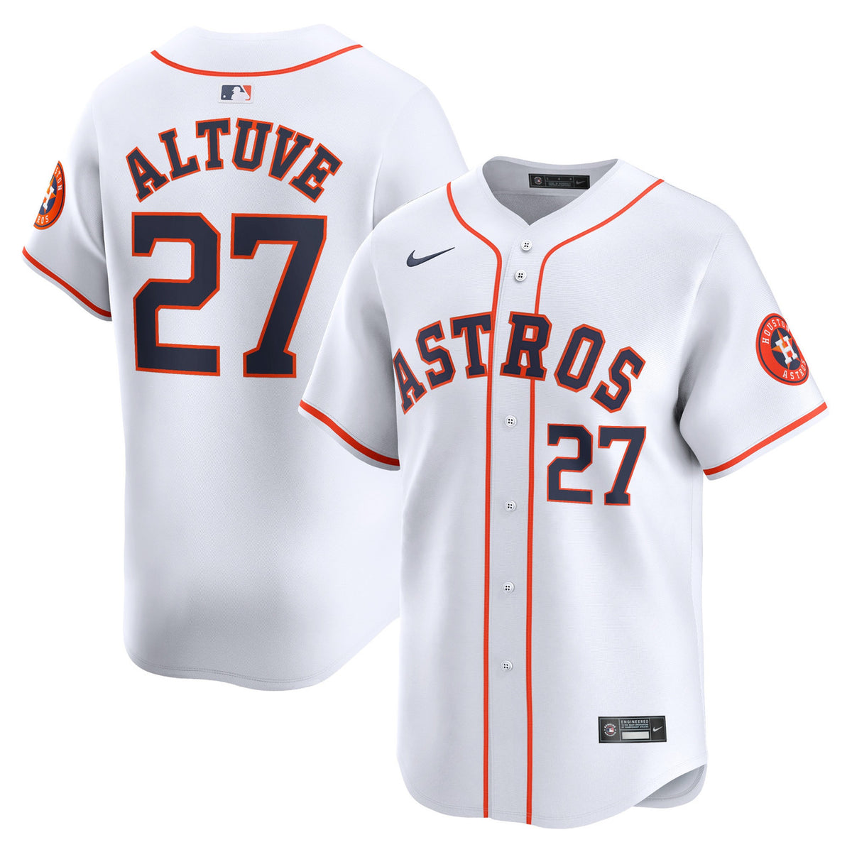Jose Altuve #27 Houston Astros Nike Men'S Home Limited Player Jersey - White