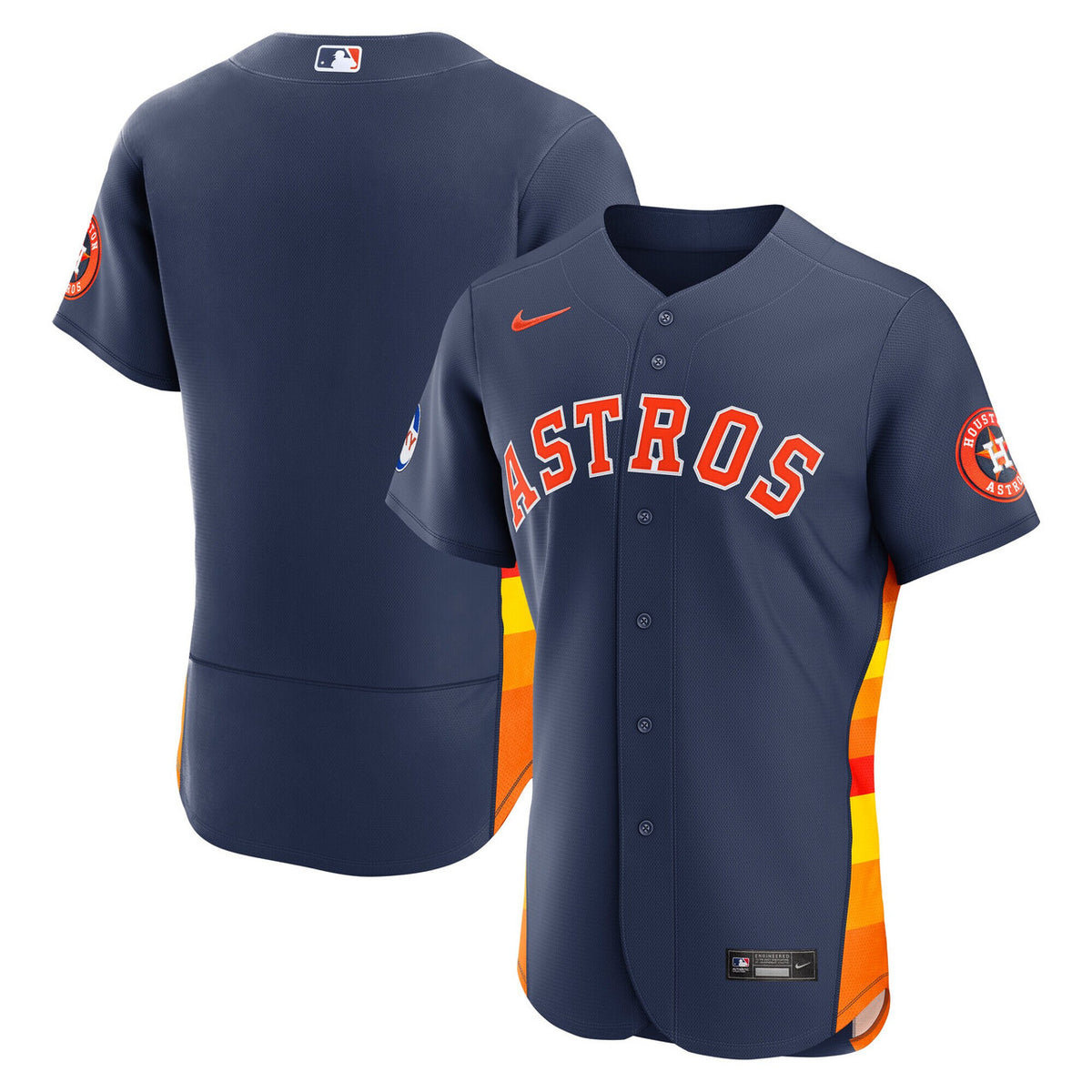 Houston Astros Nike Men'S Alternate Sponsor Patch Authentic Jersey - Navy