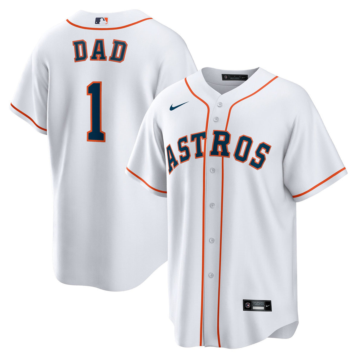 Houston Astros #1 Nike Men'S Dad Home Limited Jersey - White