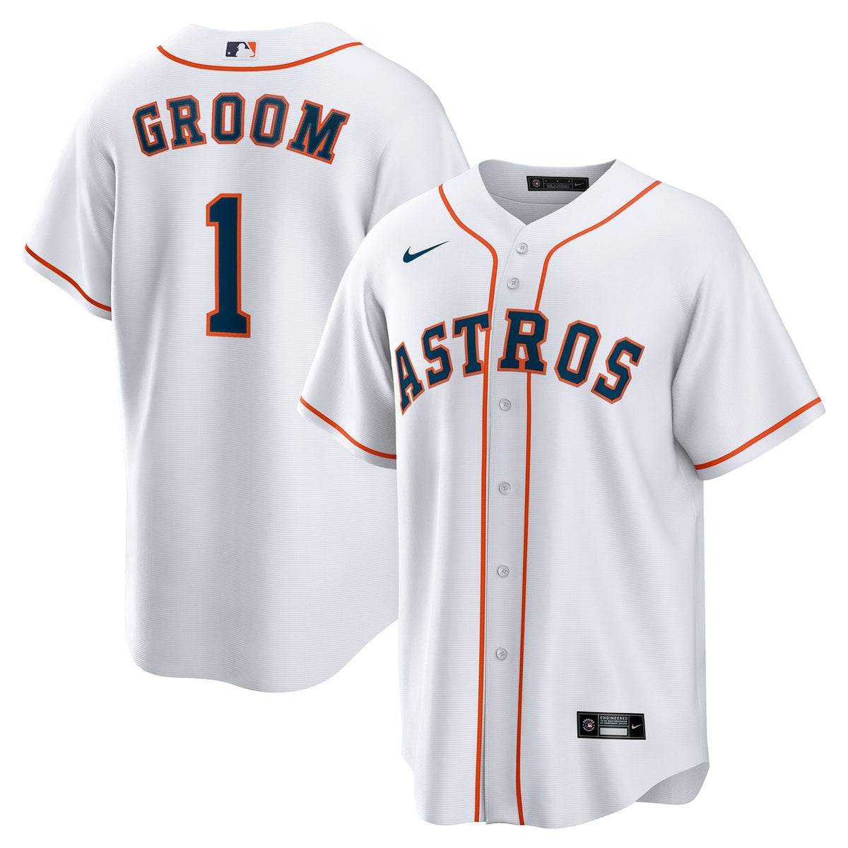 Houston Astros #1 Nike Men'S Groom Home Limited Jersey - White