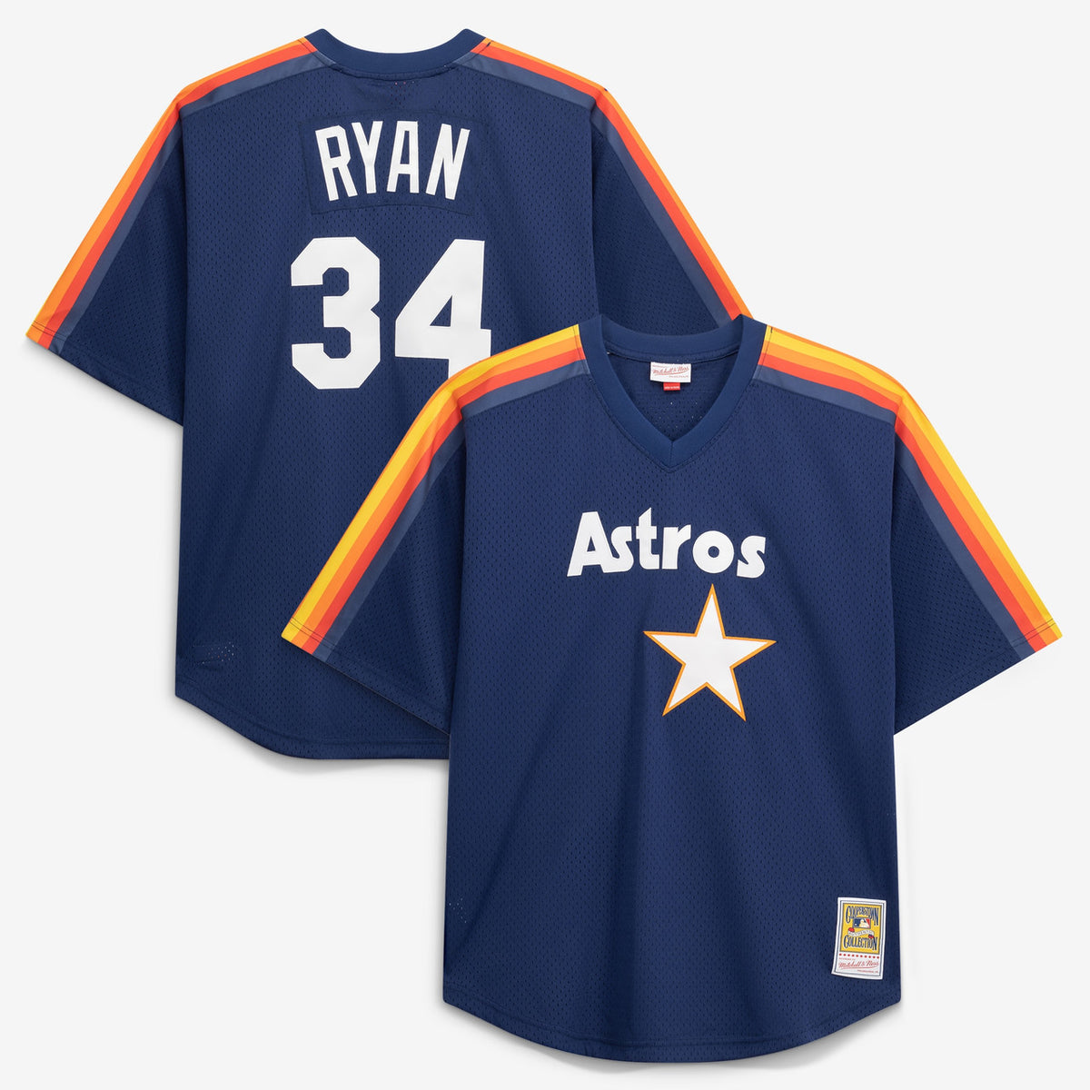 Nolan Ryan #34 Houston Astros Mitchell & Ness Men'S Big & Tall Cooperstown Mesh Limited Batting Practice Jersey - Navy
