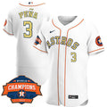 White Gold Houston Astros Men'S 2022 Special World Series Champions Patch Limited Jersey