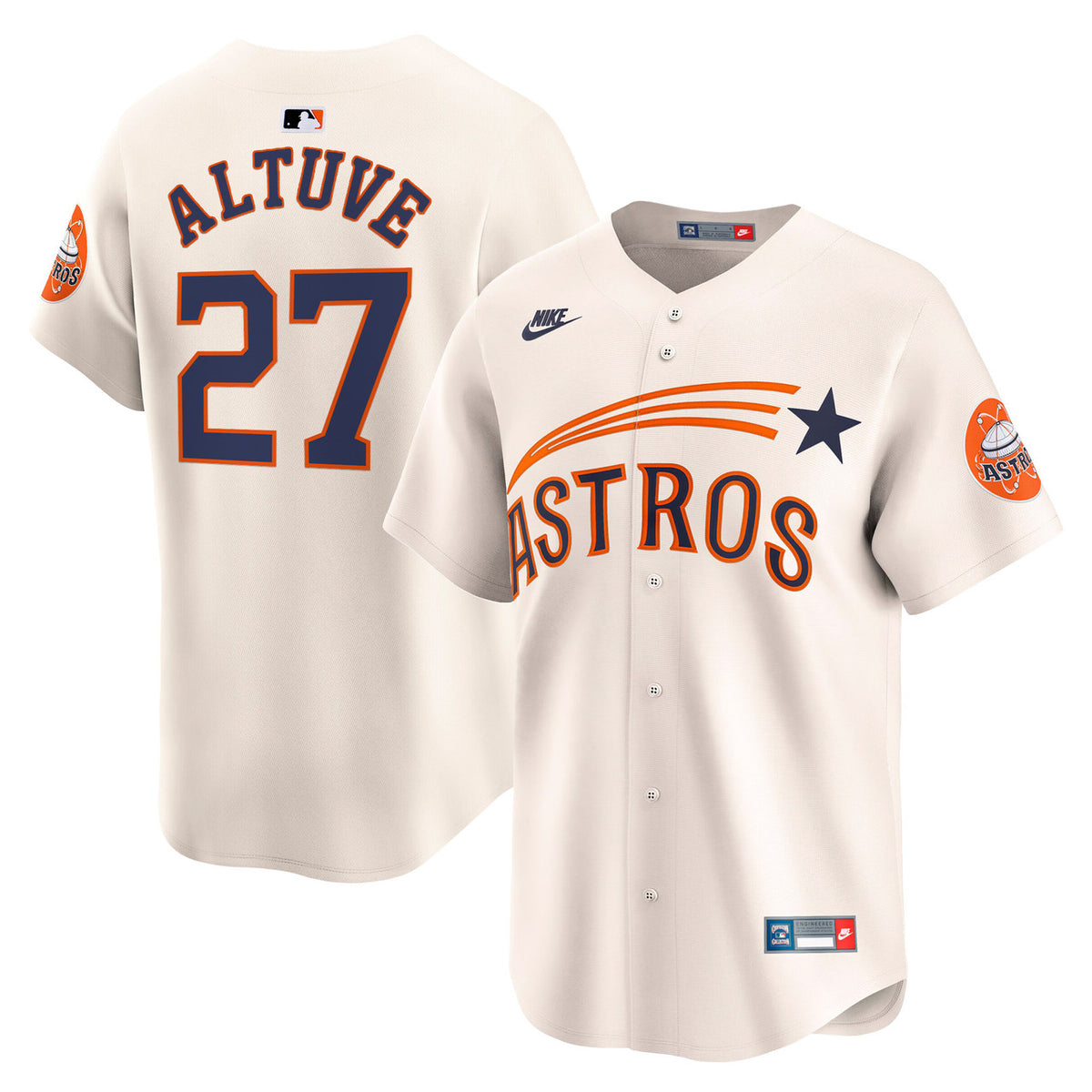 Houston Astros Men'S Throwback Cooperstown Vapor Premier Limited Jersey