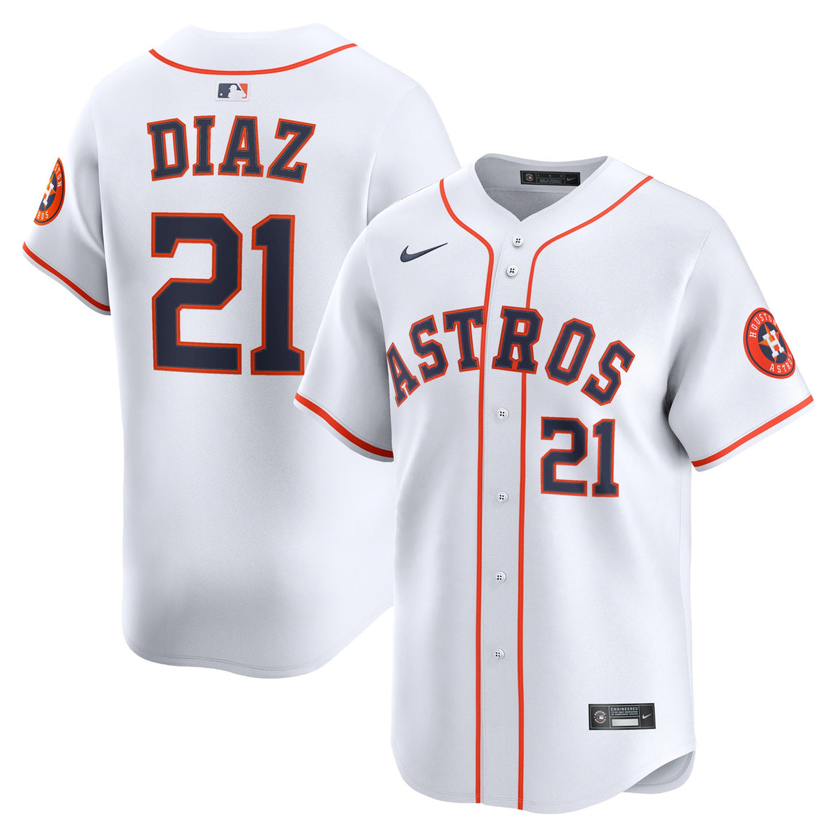 Yainer Diaz #21 Houston Astros Nike Men'S Home Limited Player Jersey - White