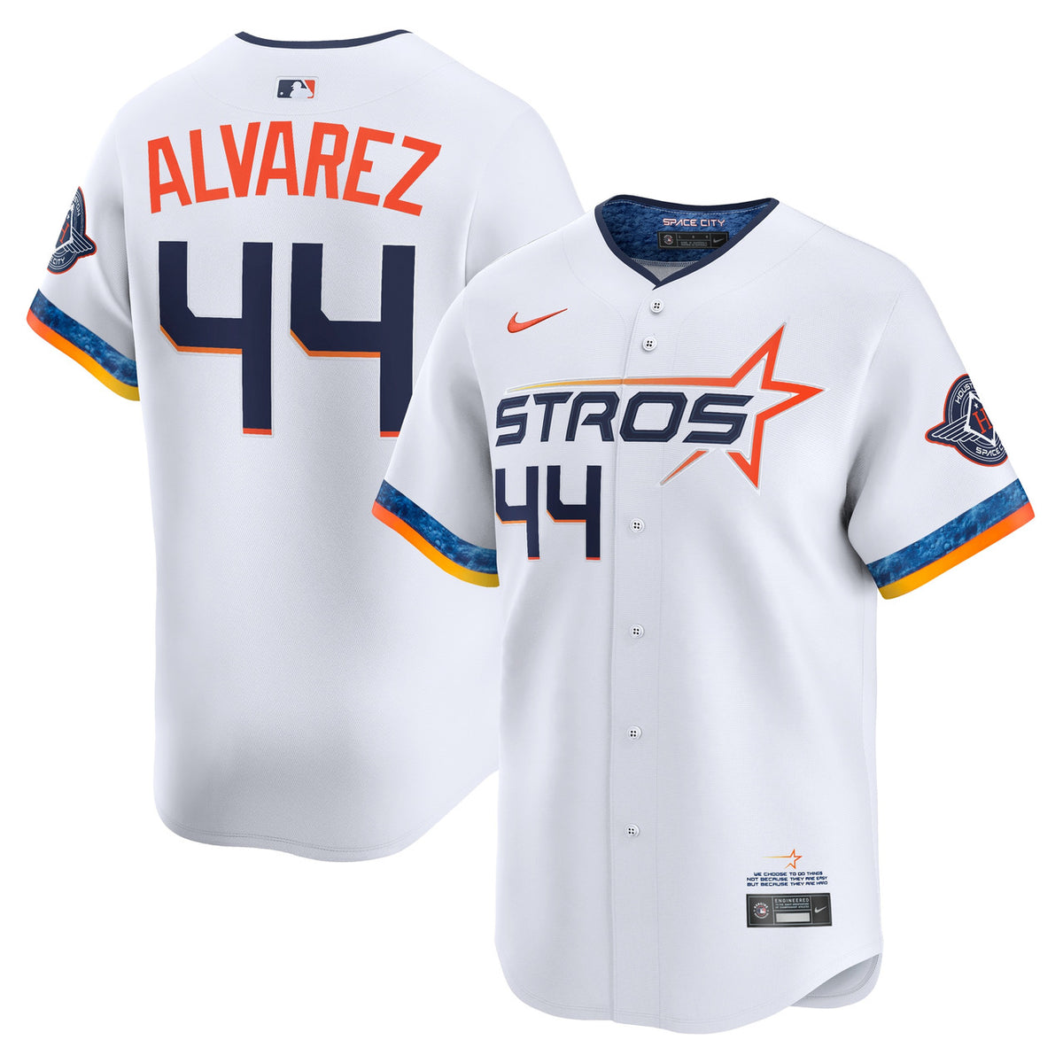 Yordan Alvarez #44 Houston Astros Nike Men'S 2025 City Connect Limited Player Jersey - White