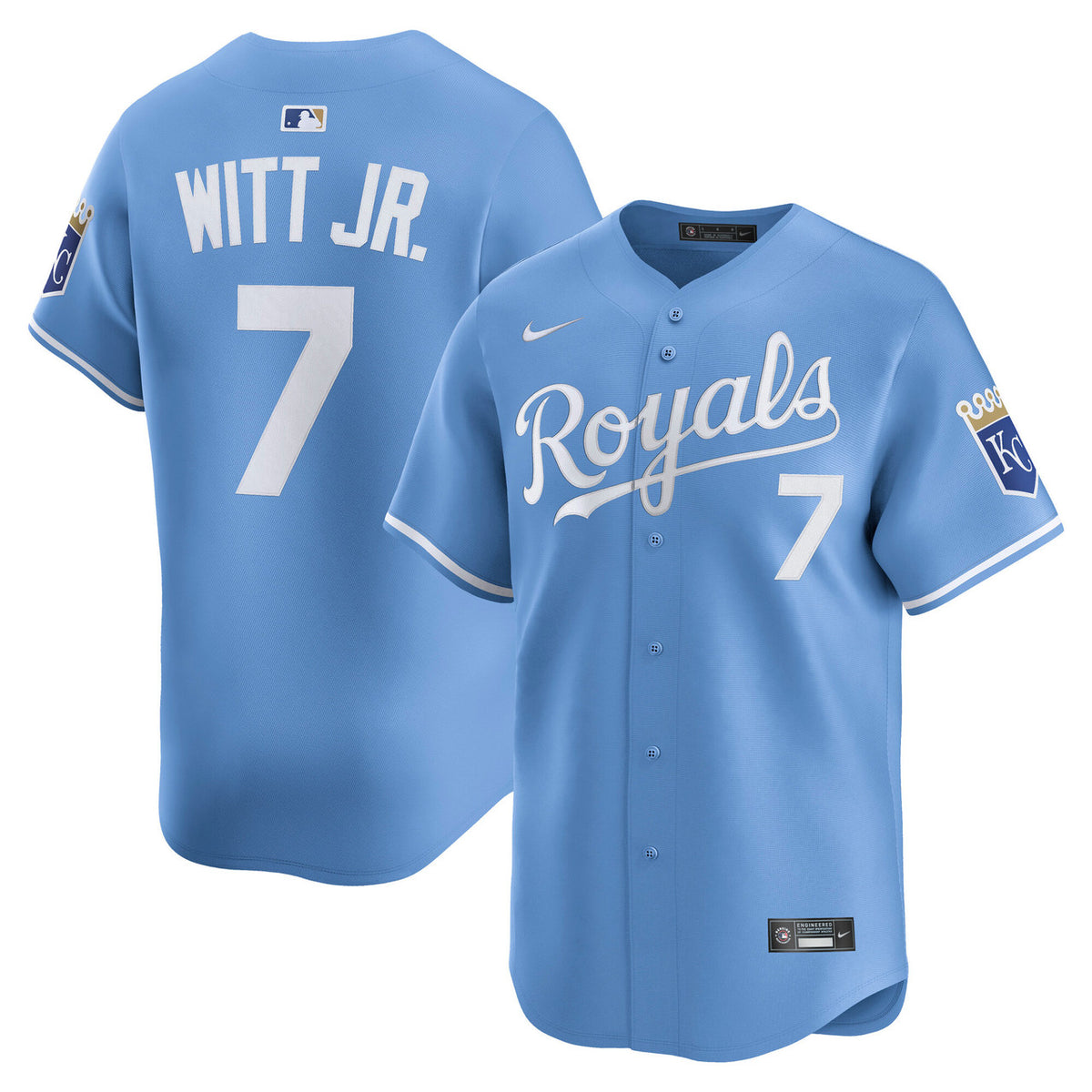 Bobby Witt Jr. #7 Kansas City Royals Nike Men'S Alternate Limited Player Jersey - Light Blue