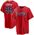 Spencer Strider #99 Atlanta Braves Nike Adult Limited Jersey - Red