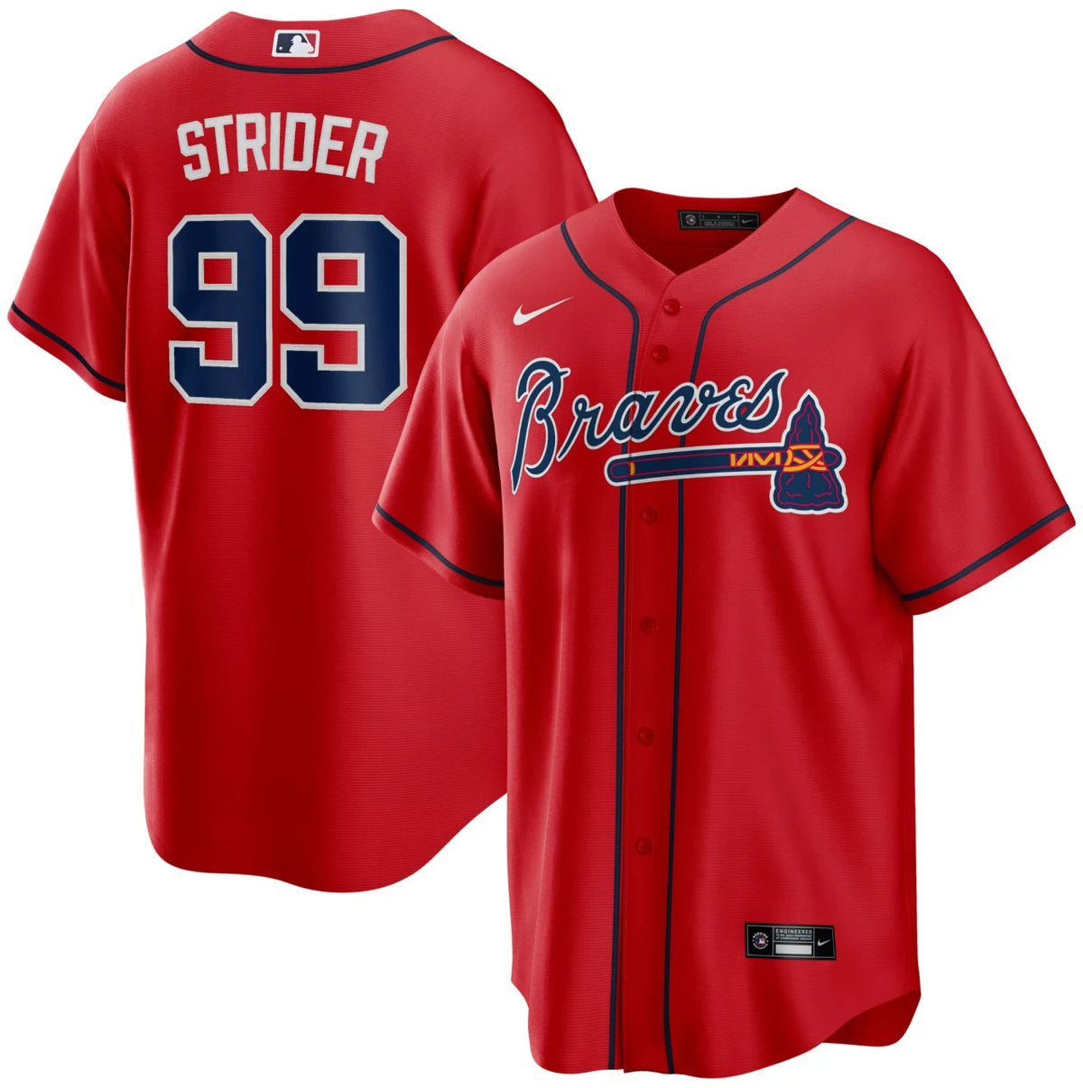 Spencer Strider #99 Atlanta Braves Nike Adult Limited Jersey - Red