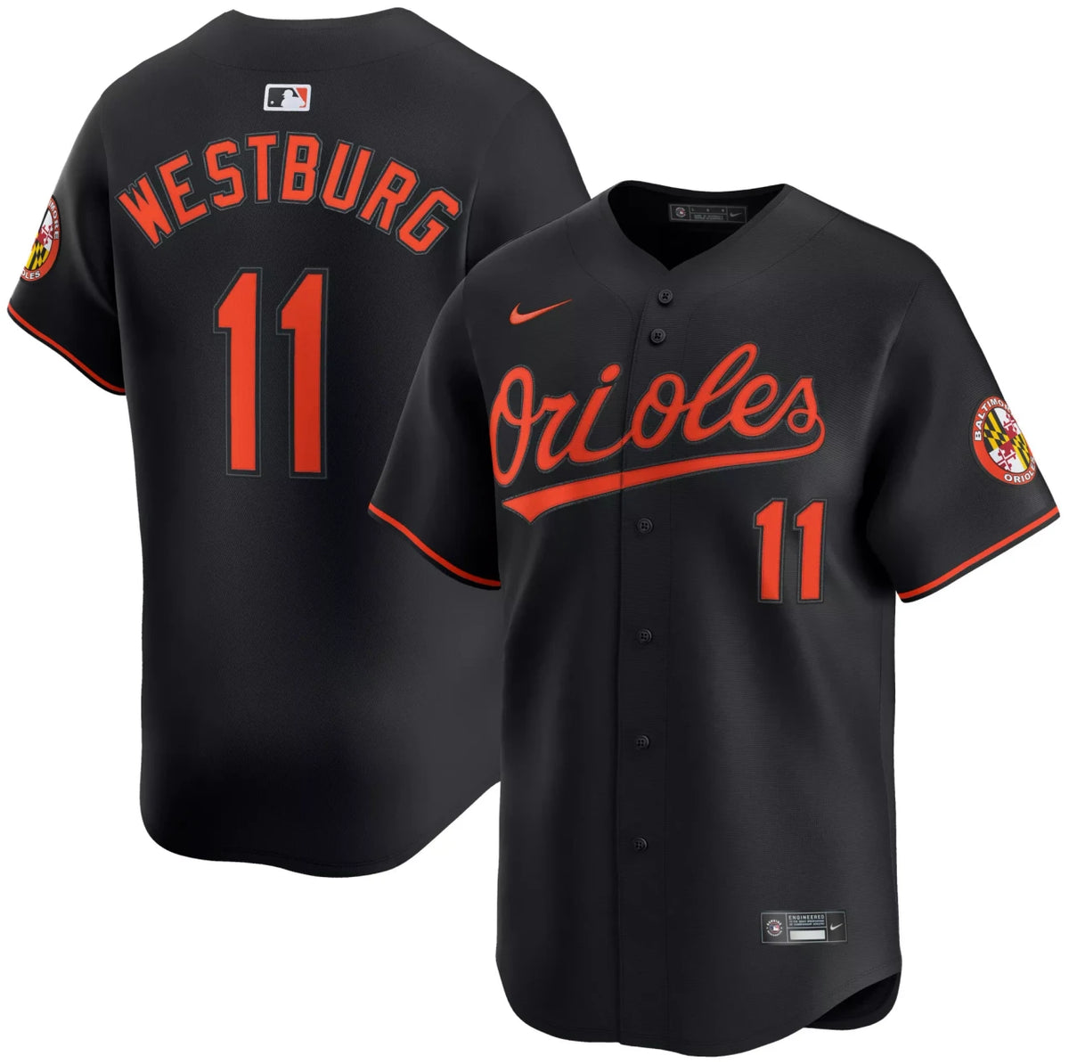 Jordan Westburg #11 Baltimore Orioles Nike Adult Limited Jersey - Black