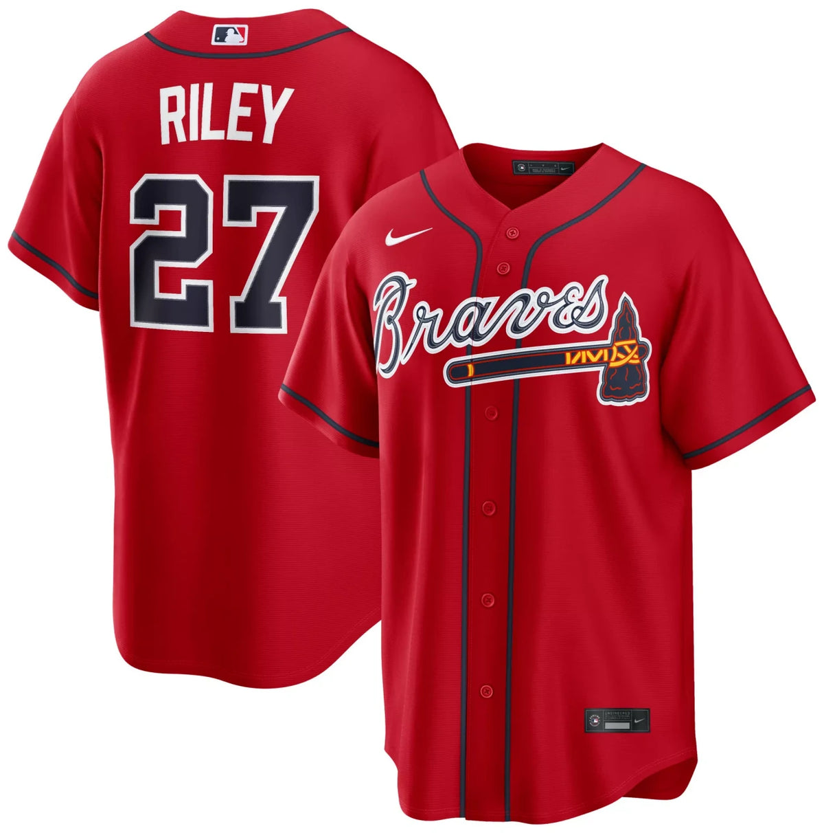 Austin Riley #27 Atlanta Braves Nike Men'S Alternate Limited Jersey - Red
