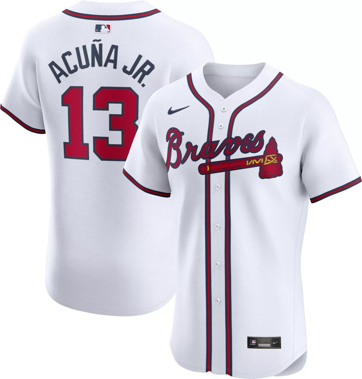 Atlanta Braves #13 Nike Men'S Ronald Acu��a Jr. Home Elite Jersey - White