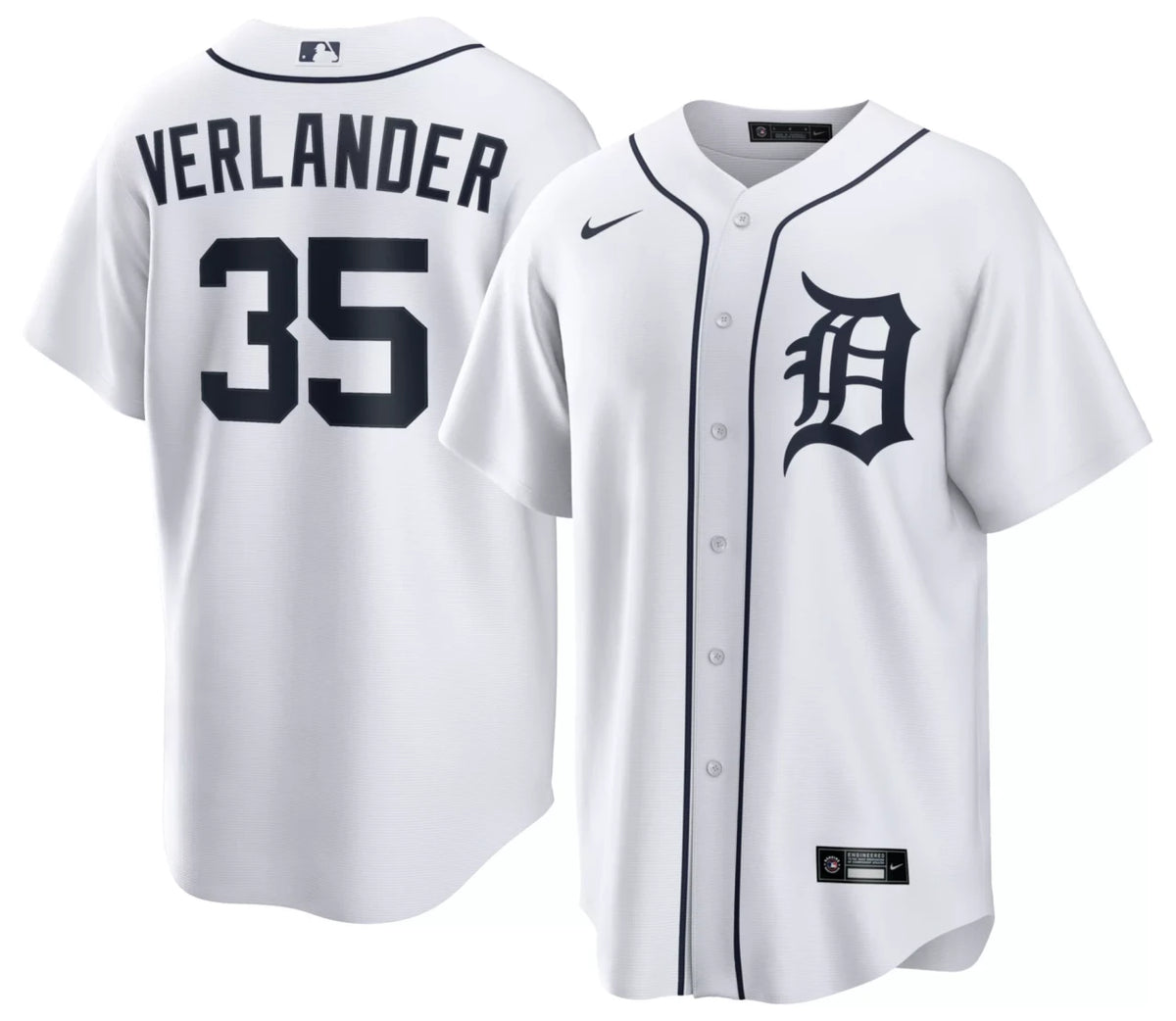 Justin Verlander #35 Detroit Tigers Nike Men'S Home Limited Jersey - White