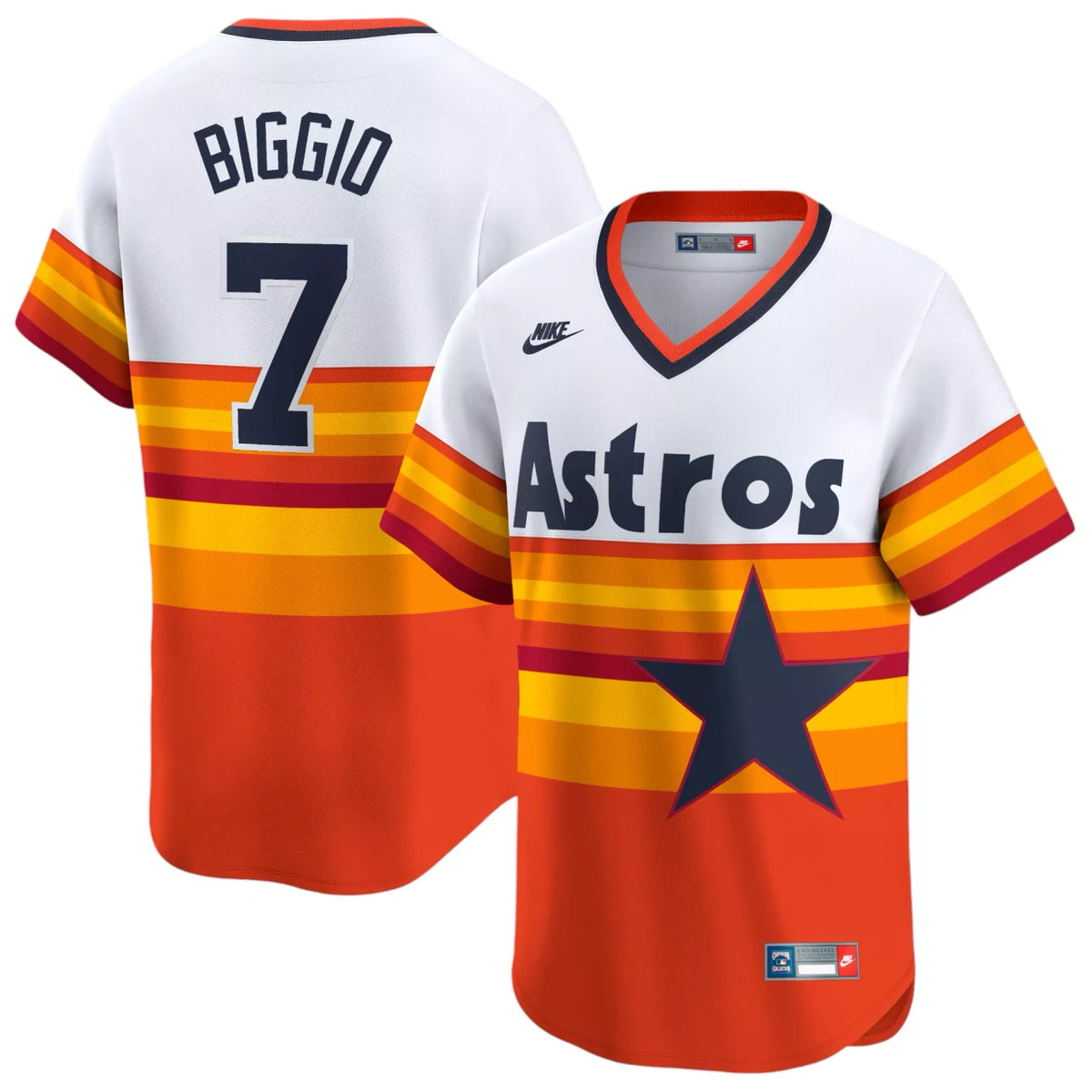 Craig Biggio #7 Houston Astros Nike Men'S Rainbow Limited Vapor Jersey - White
